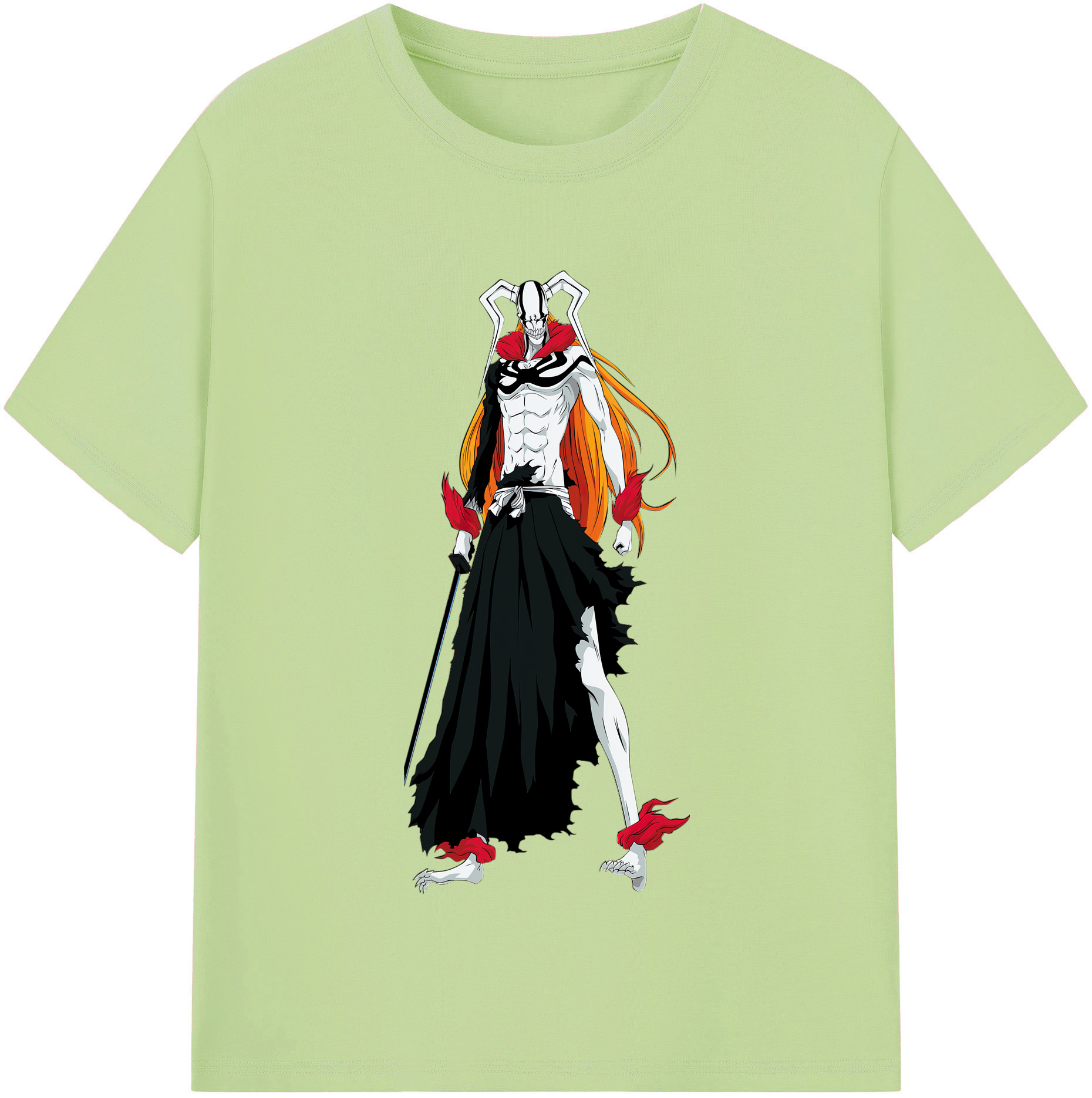 （画像用） ブリーチ 黒崎一護（くろさき いちご）BLEACH Kurosaki Ichigo 綿100％半袖Tシャツ（フロントプリント）